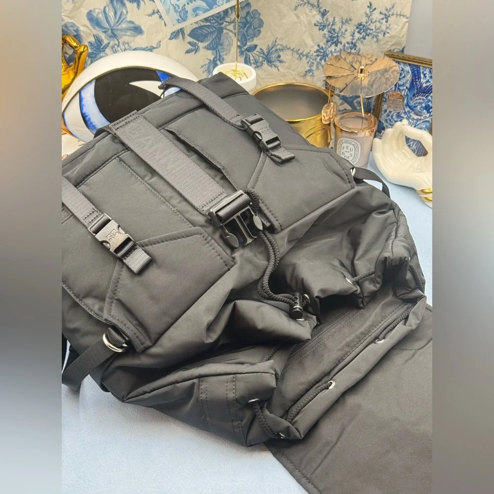 🆕 GANNI 🧿 NWOT Black Recycled Tech Backpack